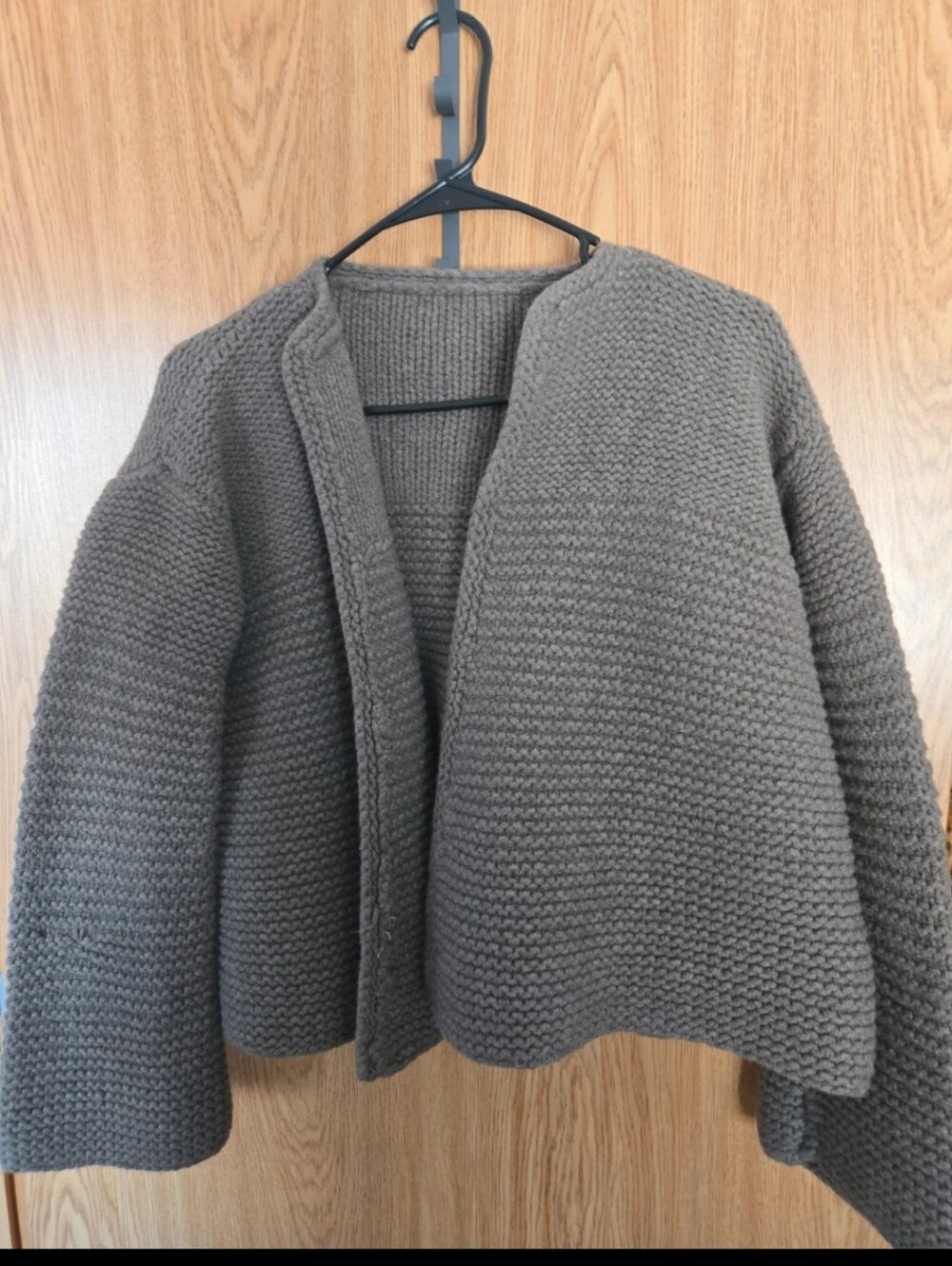 Cozy Chunky Knit Open-Front Sweater Cardigan - Gray
